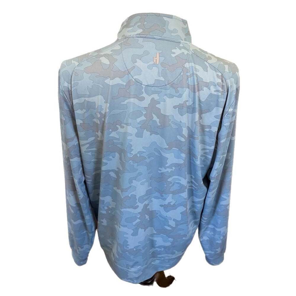 johnnie-O Titan Prep-Formance Camo Quarter-Zip Pullover - Lake Blue - Picture 2 of 4